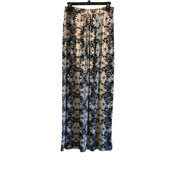 Cynthia rowley blue pattern maxi skirt small stretchy boho - Picture 2 of 5